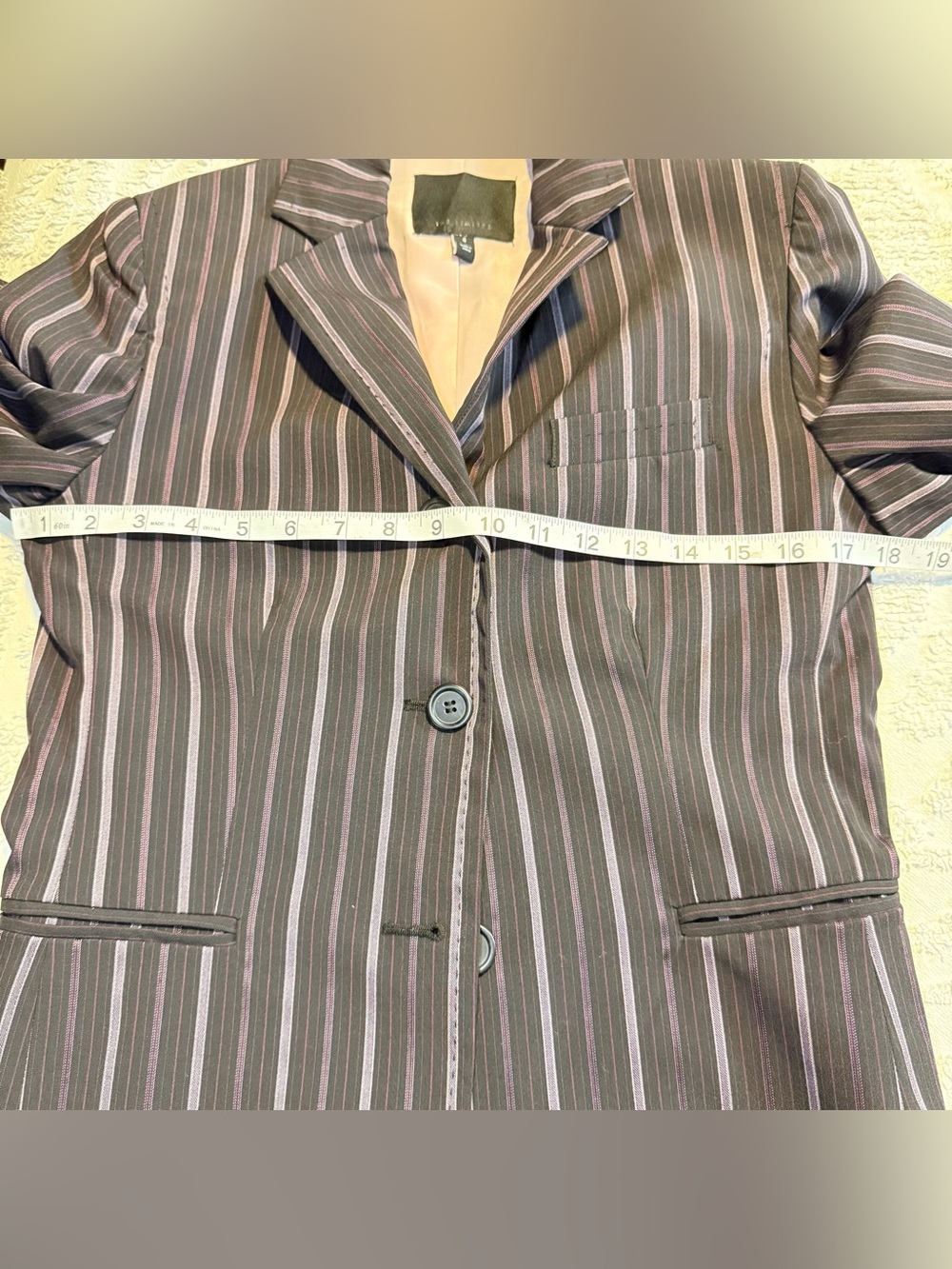 The Limited Black Pinstripe Wide-Leg Suit Pantsuit - Picture 9 of 16